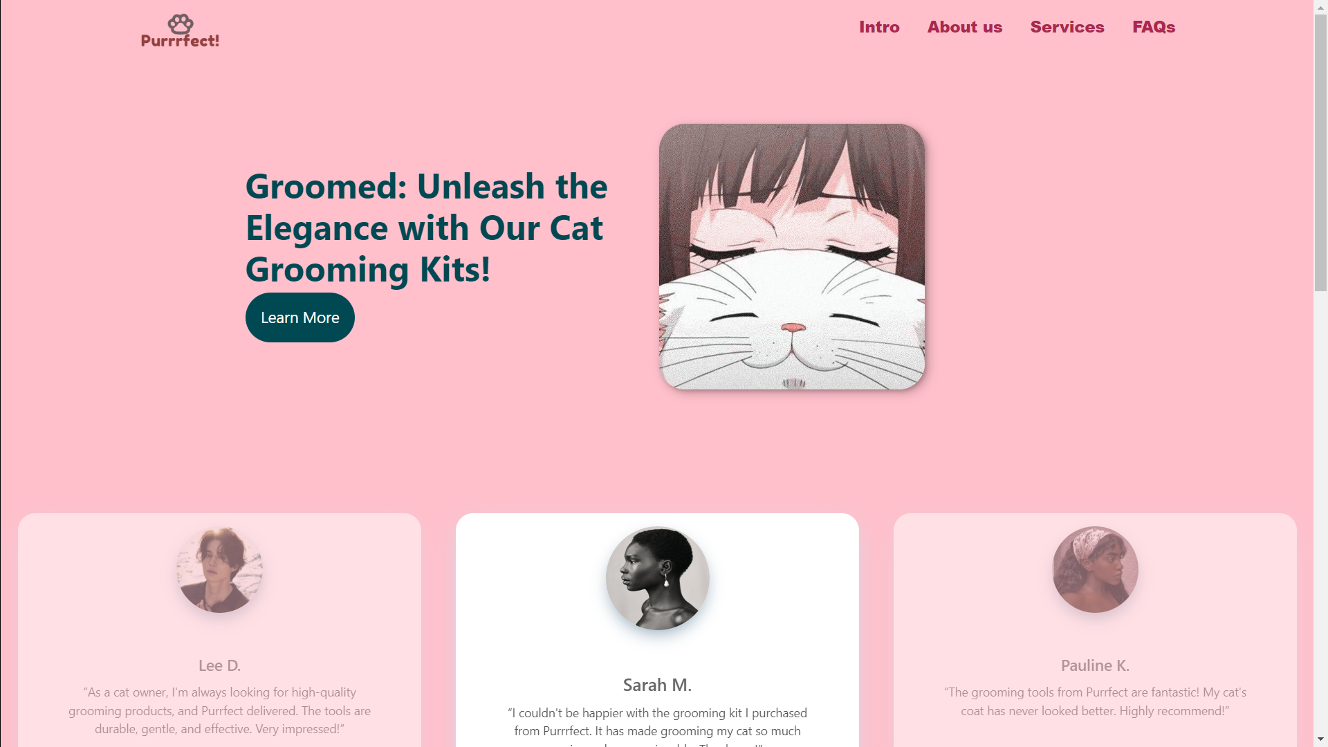 photo of landing page